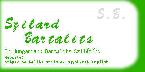 szilard bartalits business card